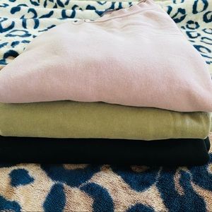Set of 3 Zara Sweatshirts - Pink, Olive, Black